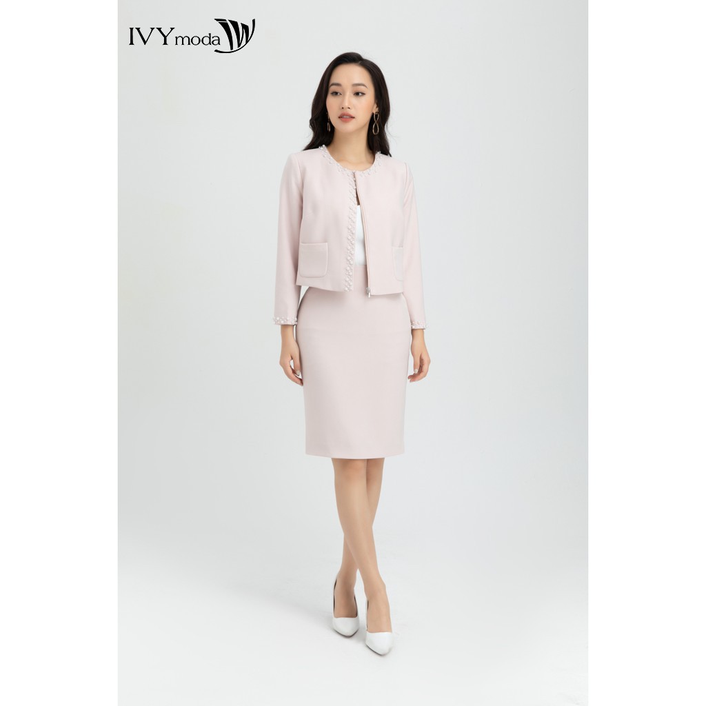 [NHẬP WABRTL5 GIẢM 10% TỐI ĐA 50K ĐH 250K ]Áo Vest nữ viền ngọc thiết kế IVY moda MS 67C5872