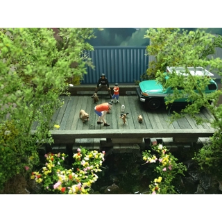 Set 1/ 4 Mô Hình Chú Chó Cưng Tỉ Lệ 1/64 Dễ Thương