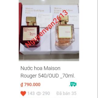 Nước hoa Maison 540 ĐỎ/ ROSE 70ML