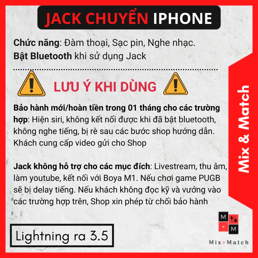 Jack chuyển đổi Lightning Iphone sang tai nghe 3.5/Jack chuyển đổi tai nghe 3.5 sang chui Lightning Iphone-Bật Blutooth