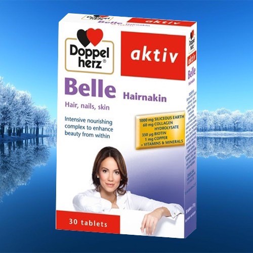 Sản phẩm DoppelHerz Aktiv Belle Hairnakin cho mái tóc, móng, da đẹp khỏe, hộp 30 viên – Health Pharmacy