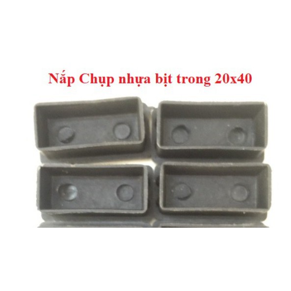 COMBO 10 cái nắp chụp nhựa chữ nhật 20x40_bịt trong chân bàn ghế, nút chân chống xước, bịt trong chân ống sắt, nút nhựa