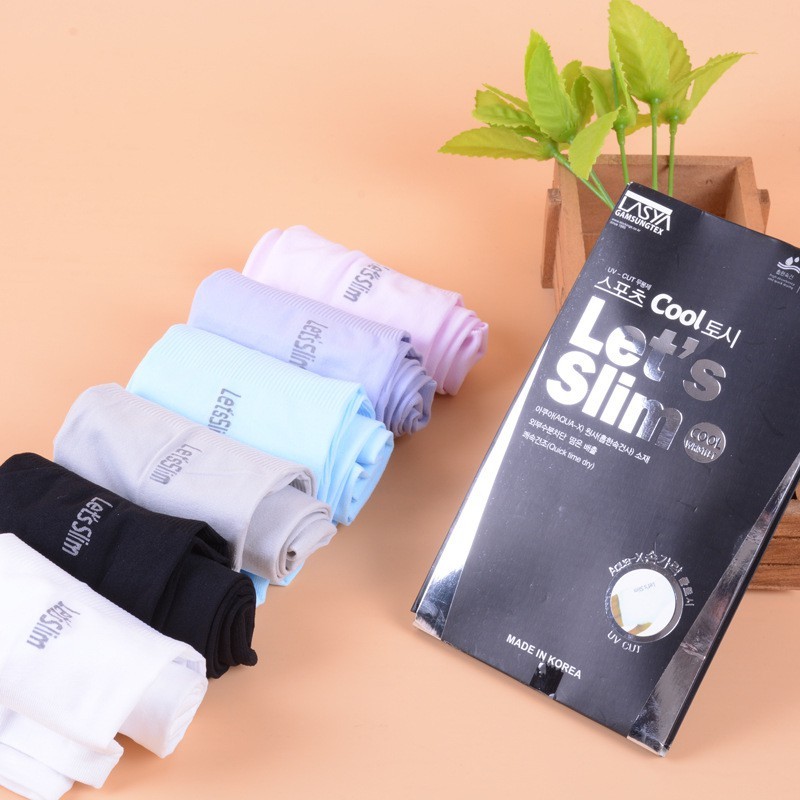 (Full Box) Găng Tay Chống Nắng Xỏ Ngón Let's Slim Nam Nữ Chất Vải Dày Dặn Mềm Mịn Co Dãn Đa Chiều Cao Cấp Chống Tia UV