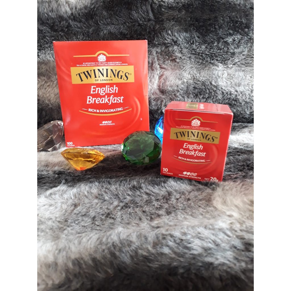 Trà  THƯỢNG HẠNG TWININGS OF LONDON English Breakfast (trà túi lọc làm hồng trà ) hộp 100 gói x 200g