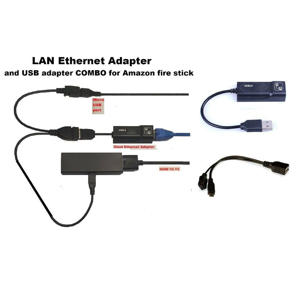 Bộ Chuyển Đổi usb 2.0 Sang RJ45 Lan Ethernet Cho Fire TV 3 / TV Stick Gen 2 Network Card usb Lan + Play