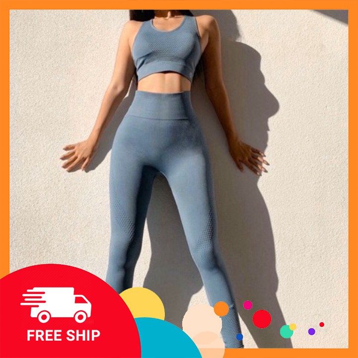 Sét Bộ Quần Aó Thể Thao Quần Cạp Cao Aó Bra ,Bộ Tập Gym 083 - 084 Mâu Mới 2020 Hàng Nh