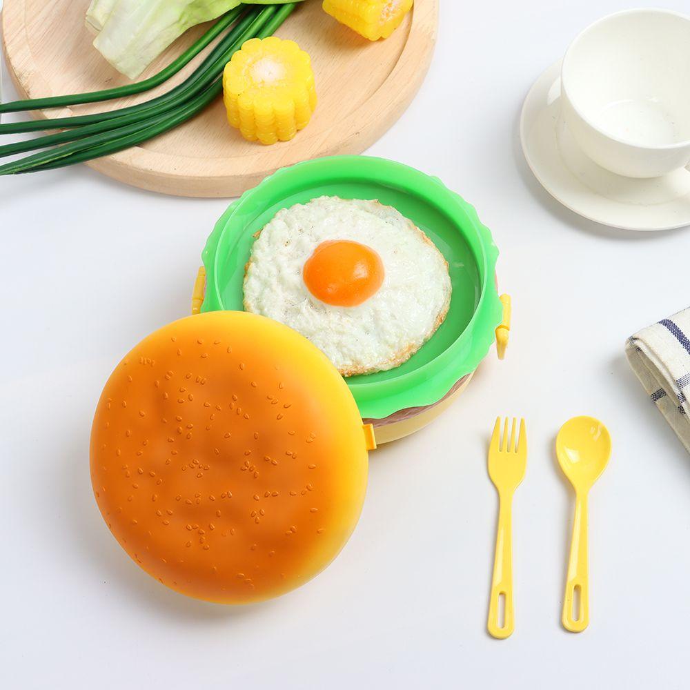 Hộp cơm Hai Tầng Hình Bánh Hamburger Dễ Thương Cho Bé