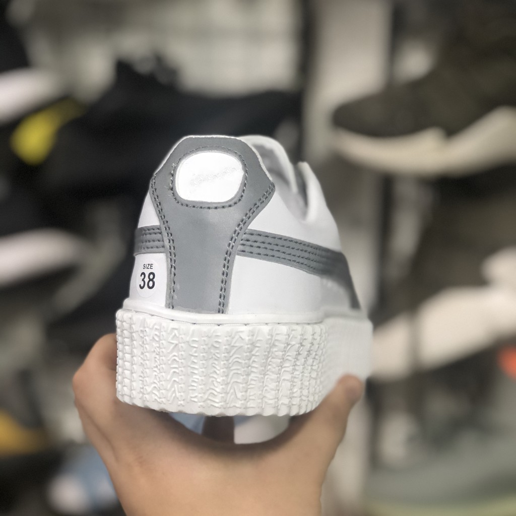 Giày Thể Thao Nam Nữ Đế Bệt PM ⚡️ Tặng Tất + Freeship ⚡️  Màu Trắng Vạch Đen, Vạch Phản Quang Siêu Đẹp Mã PM11 | BigBuy360 - bigbuy360.vn