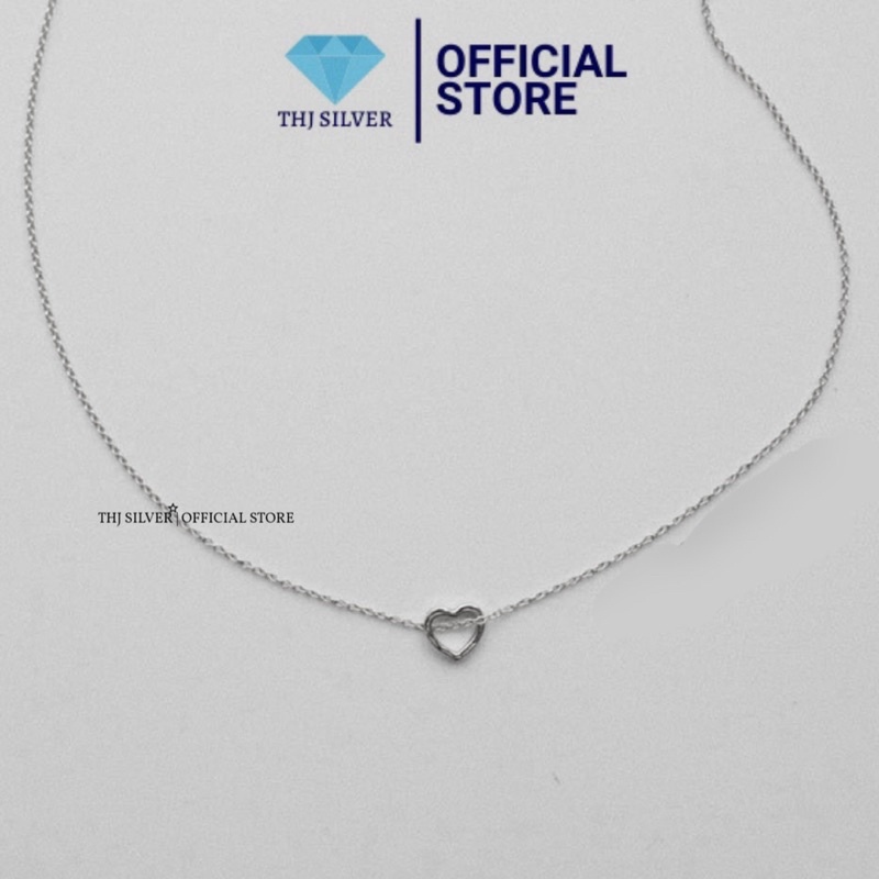 Dây chuyền nữ bạc ta THJ- Dây chuyền tim tình yêu nhỏ xinh chuẩn bạc ta