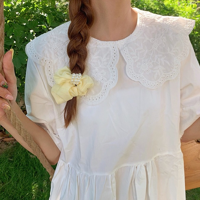 Scrunchies Cột Tóc Buộc Tóc Đính Ngọc LIN Ngọt Ngào