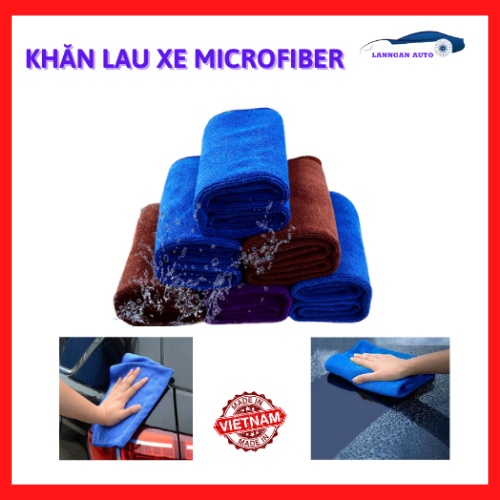 Khăn lau xe ô tô chuyên dụng microfiber siêu thấm không sơ, rối - ảnh sản phẩm 1