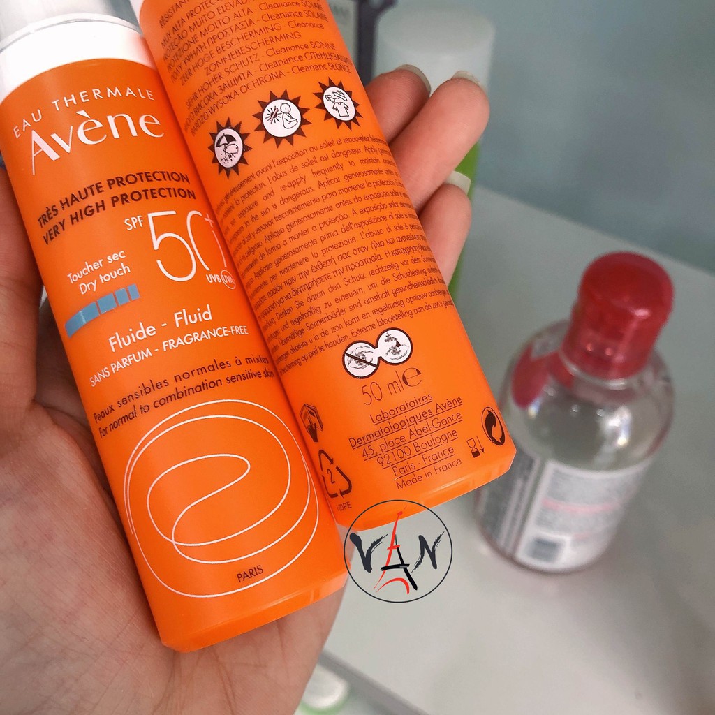 Kem chống nắng avene cleanance / fluide da dầu nhờn mụn nhạy cảm spf 50+ 50ml