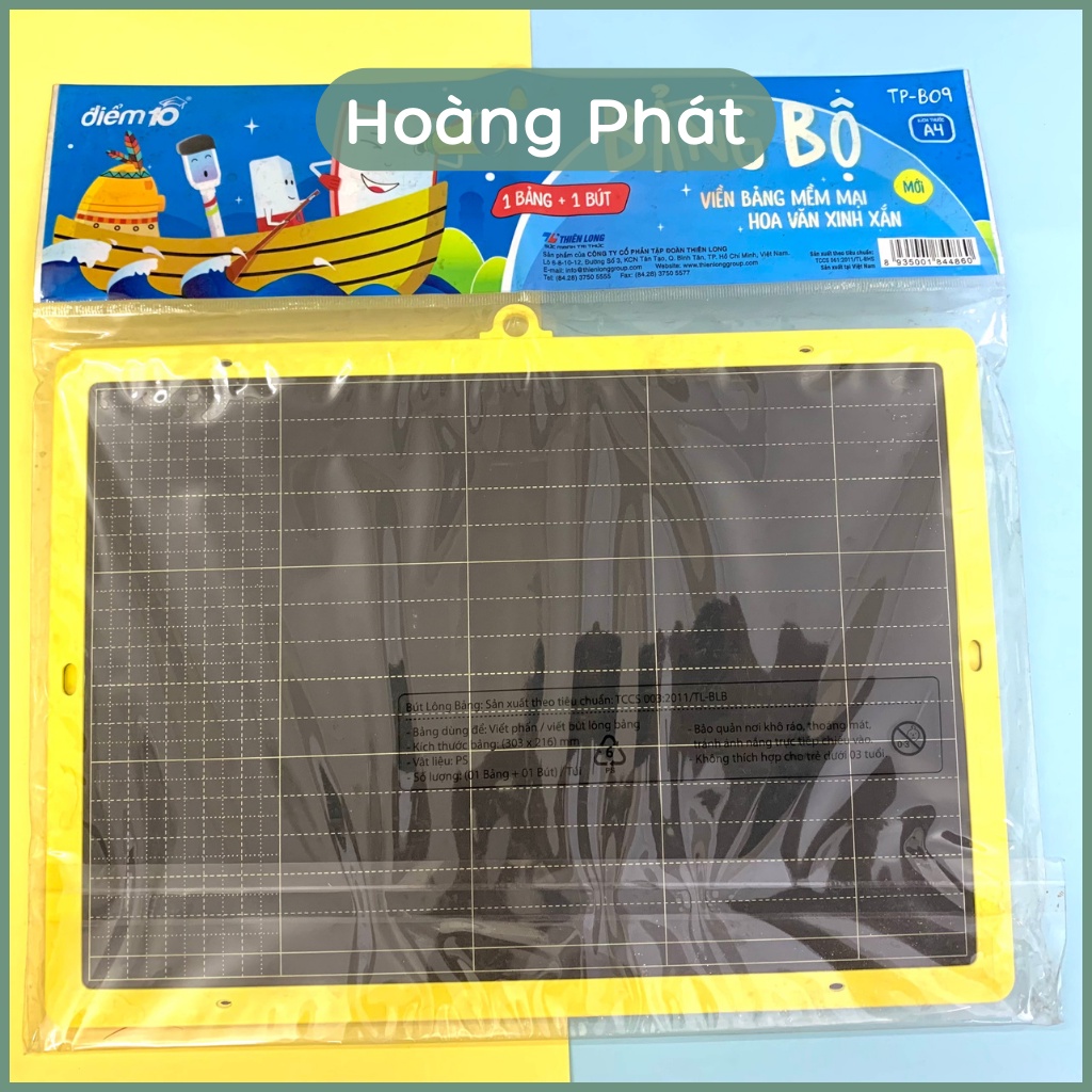 Bảng Bộ Thiên Long TP-B09 - Bảng Học Sinh 2 Mặt - Bảng A4 Gồm Bảng + Bút + Lau Bảng + 2 Viên Phấn Hoàng Phát