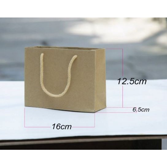 100 túi giấy Kraft ngang mini 12.5cmx 16cm x 6,5cm (mẫu số 18) đựng nước hoa đựng quà tặng sự kiện đựng mỹ phẩm