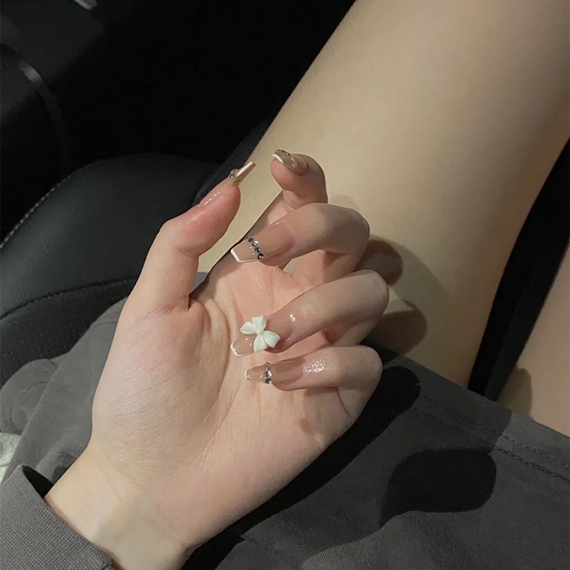 YADORNOS Set 24 Móng Tay Giả Đính Đá Trang Trí Móng Tay Thời Trang