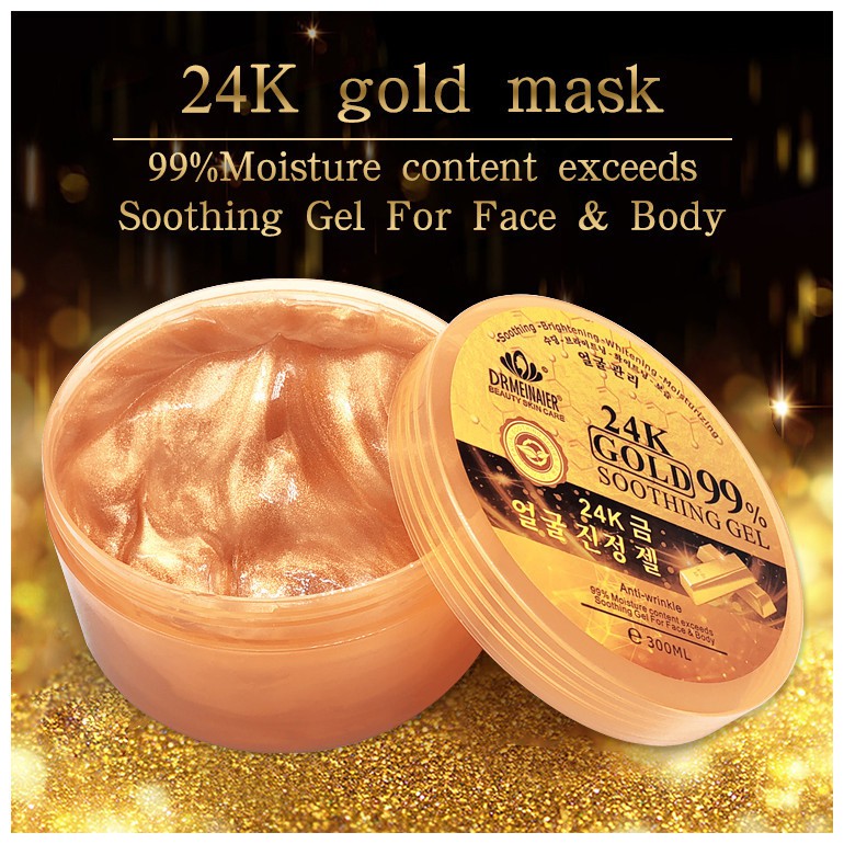 [HŨ LỚN 300G] Mặt nạ ngủ vàng 24k chống lão hóa dưỡng ẩm 24K Gold 99% Smoothing Gel