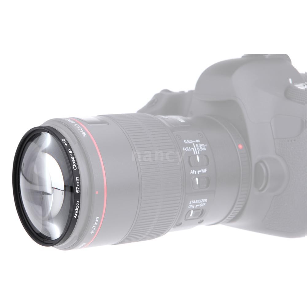 Bộ lọc ống kính macro Andoer 49mm +1 +2 +4 +10 kèm túi đựng cho camera DSLR Nikon Canon Sony