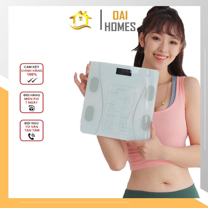 Cân Điện Tử Sức Khỏe Cầm Tay, Cân Mini Mặt Kính Cường Lực Chắc Chắn - Oai Homes