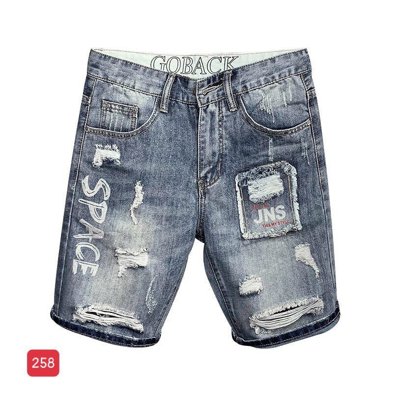 Quần short jean nam Quần Lững rách gối Unisex nam nữ thời trang cao cấp STJ Fashion MS258