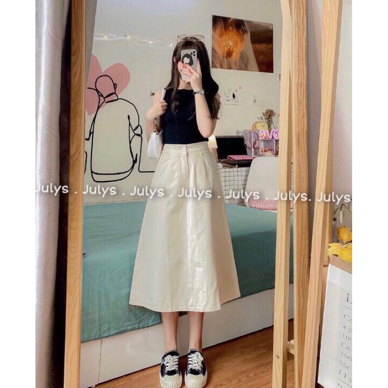 [ Rẻ Vô Địch ] Chân Váy Dài Kaki Dáng Chữ A