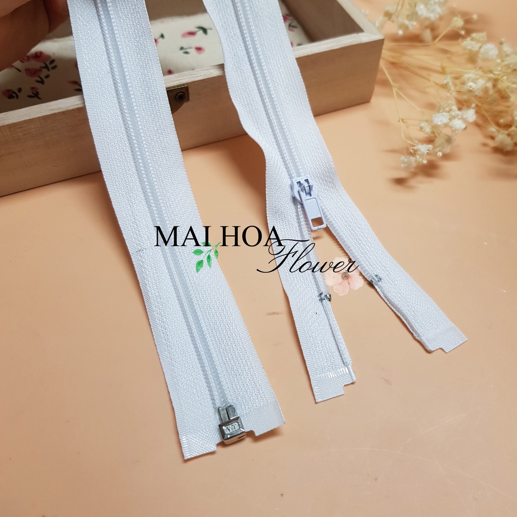 Dây kéo khóa nhựa 50cm dùng để may quần áo, dây kéo balo, maihoaflower