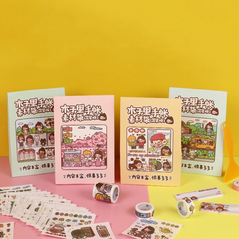 Sticker cute hình dán vintage anime hộp 100 tấm trang trí mũ bảo hiểm sổ dễ thương blackpink bts bullet journal TOGU