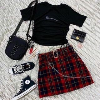 Croptop dây rút thêu