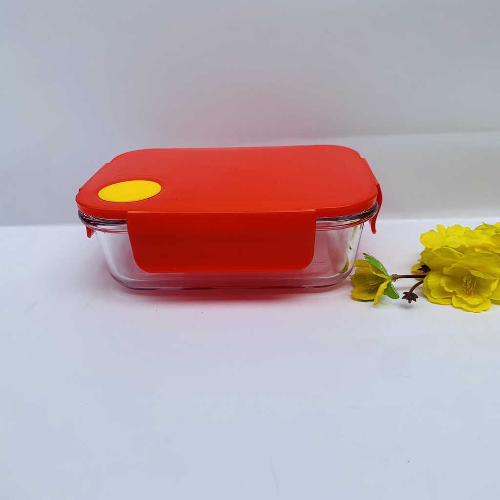 Hộp Thuỷ Tinh Chịu Nhiệt Chữ Nhật 640ml  - Nắp Gài Có Ron Chống Tràn - Hộp Mang Cơm - Hộp Đựng Thực Phẩm | BigBuy360 - bigbuy360.vn