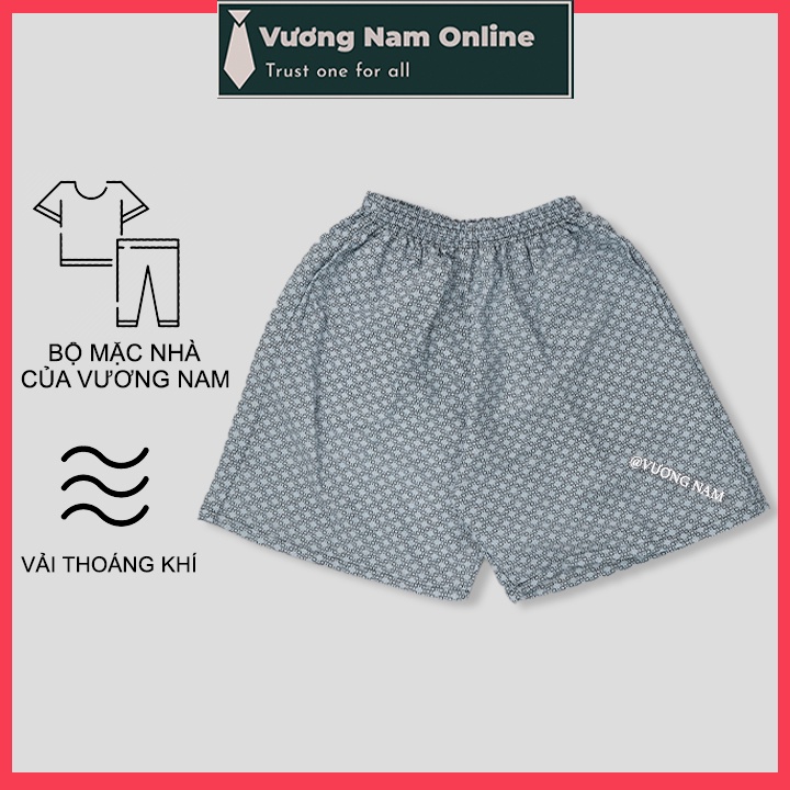 Quần đùi nam caro mặc nhà cotton may kỹ lưỡng ống rộng VN85A