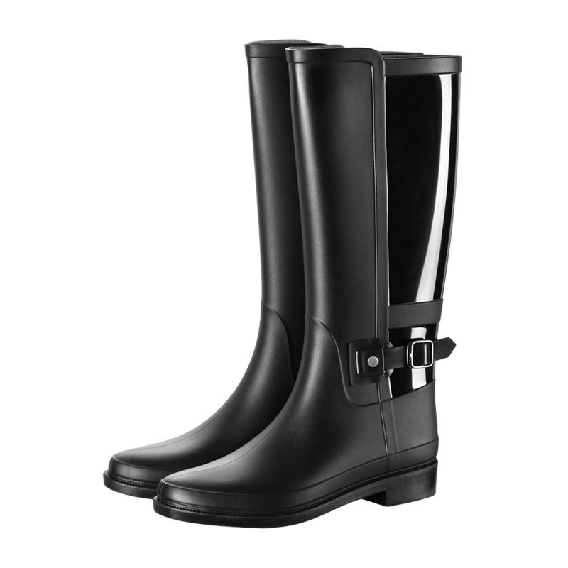 Giày boot cổ cao bằng nhựa chống thấm nước chống mưa phong cách Hàn Quốc thời trang cho nữ
