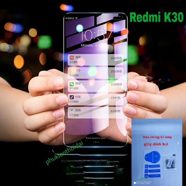 Cường lực Redmi K30 / K30 5G / K30 Pro / K40 / K40 Pro / Poco F3 Tím UV chống Tia xanh hại mắt