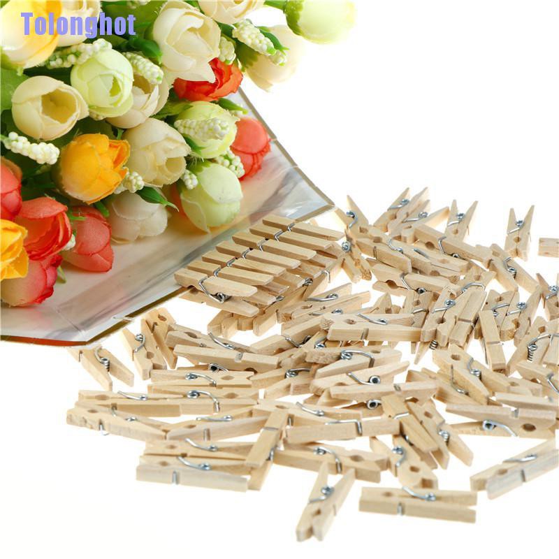 Bộ 100 Kẹp Gỗ Mini Treo Ảnh /