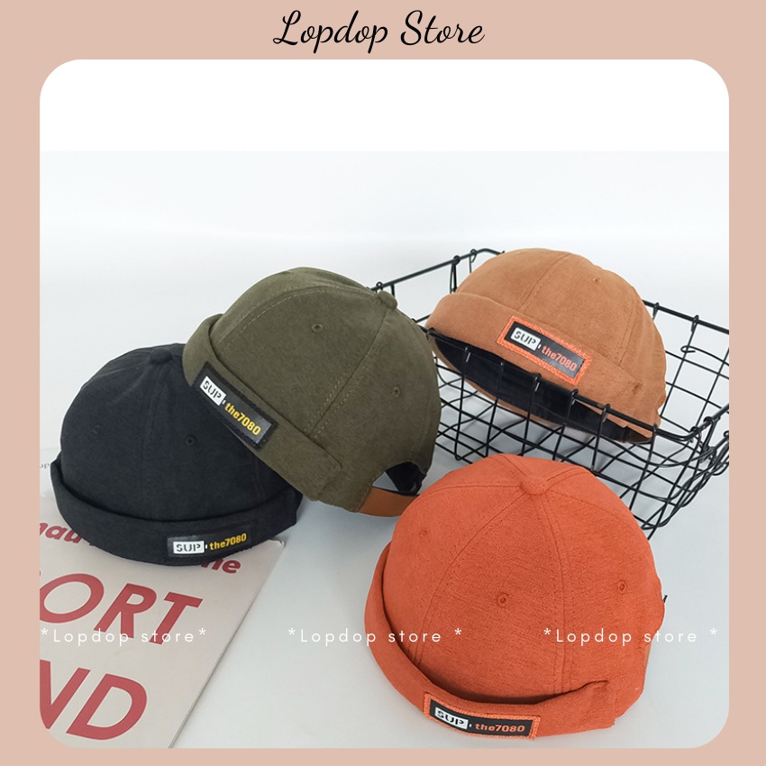 [Mã FAMARAL1 giảm 10K đơn 50K]Mũ quả dưa địa chủ beanie in chữ SUP the 7080 – LOPDOP OFFICAL