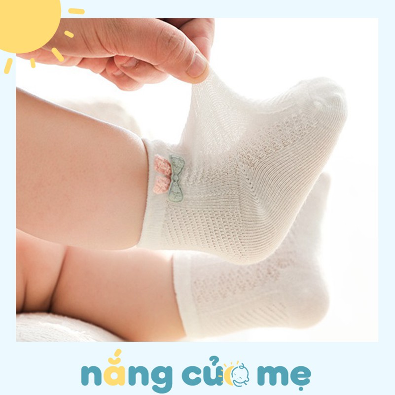 Set 4 đôi tất lưới hình tai chuột Daisy Kids cho bé sơ sinh, dệt lưới thoáng khí thấm hút mồ hôi, cho bé mang mùa hè