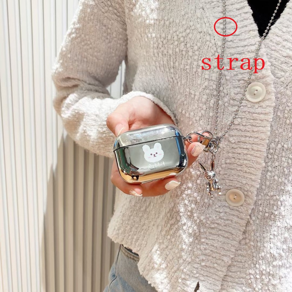 Vỏ đựng bảo vệ hộp sạc tai nghe hình chú thỏ ngộ nghĩnh thích hợp cho Airpods 1 / 2 Pro