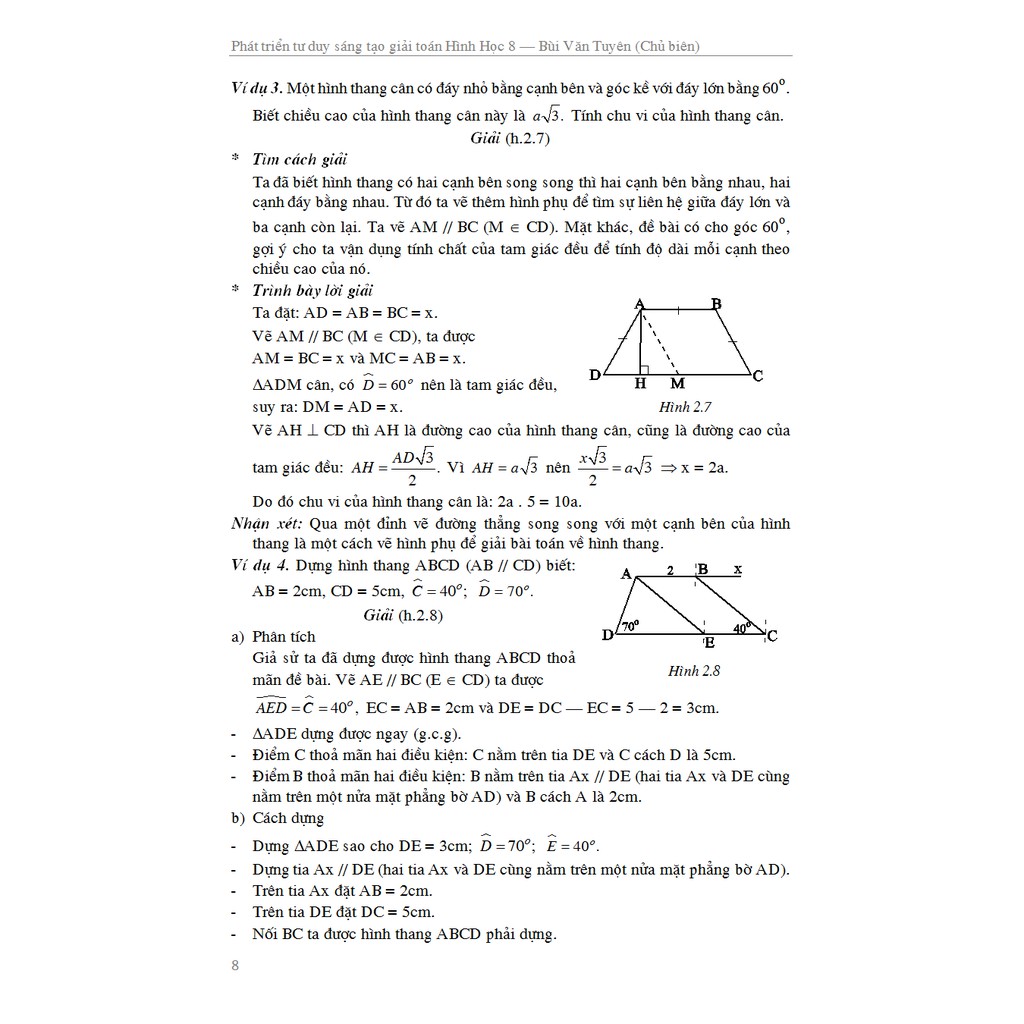 Sách Phát Triển Tư Duy Sáng Tạo Trong Giải Toán Hình Học 8