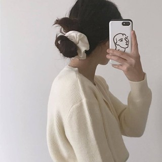Dây Buộc Tóc Scrunchies Lụa Mềm Đơn Sắc