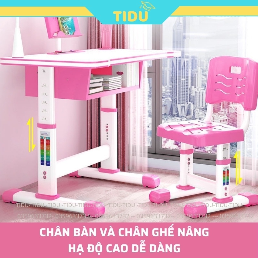 bộ bàn ghế học sinh chống gù chống cận thông minh cho tre em Tidu Z04 kích thước lớn 50x80