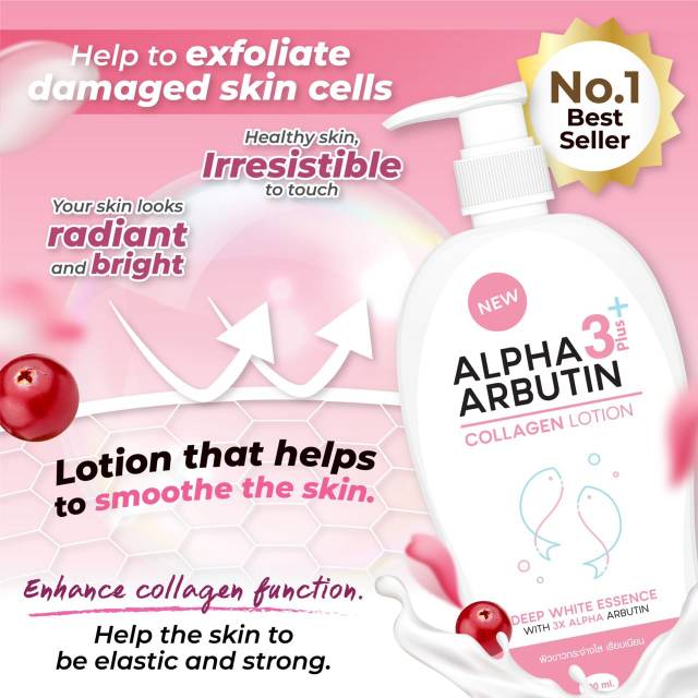 1 Set Alpha Arbutin Collagen 3 Plus Medan / Lotion Alpha Arbutin Collagen Làm Trắng / Alpha Arbutin