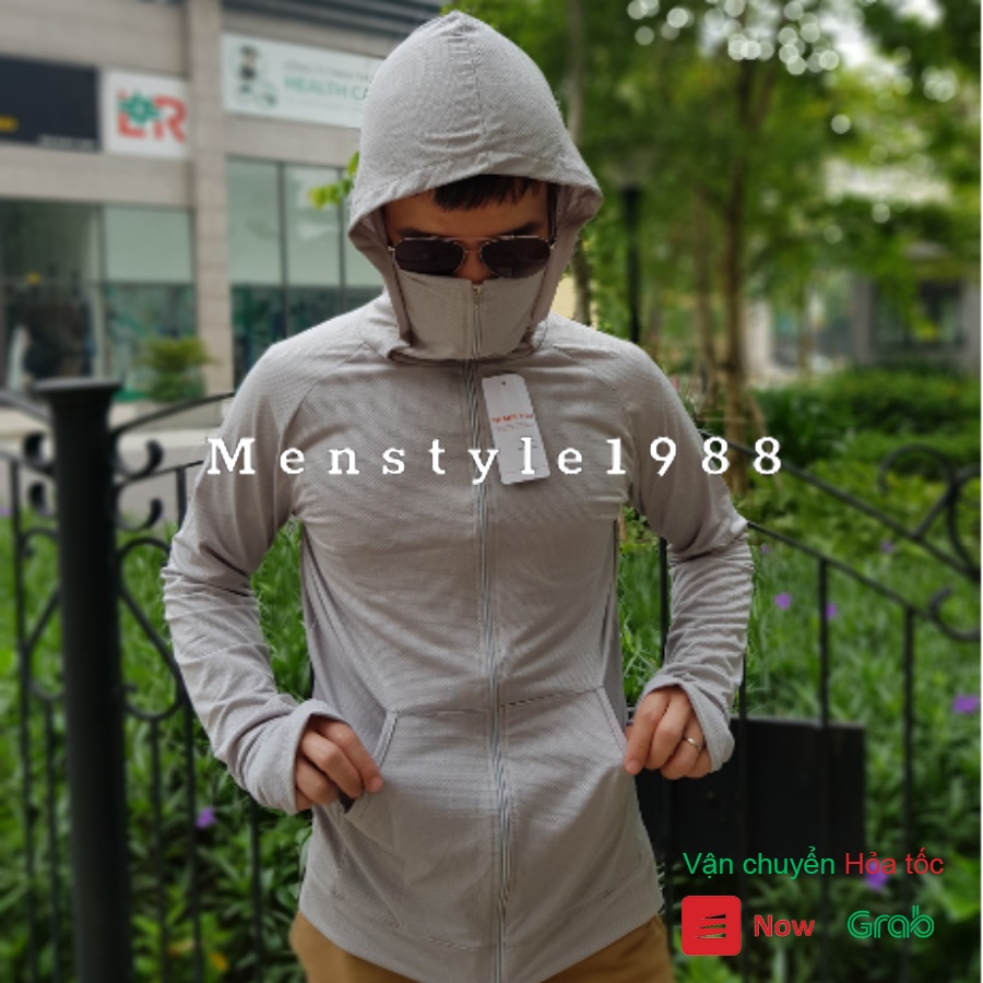 Áo chống nắng nam thông hơi phiên bản công nghệ cao có mũ trùm, áo khoác nắng nam dài trùm tay có mũ | BigBuy360 - bigbuy360.vn