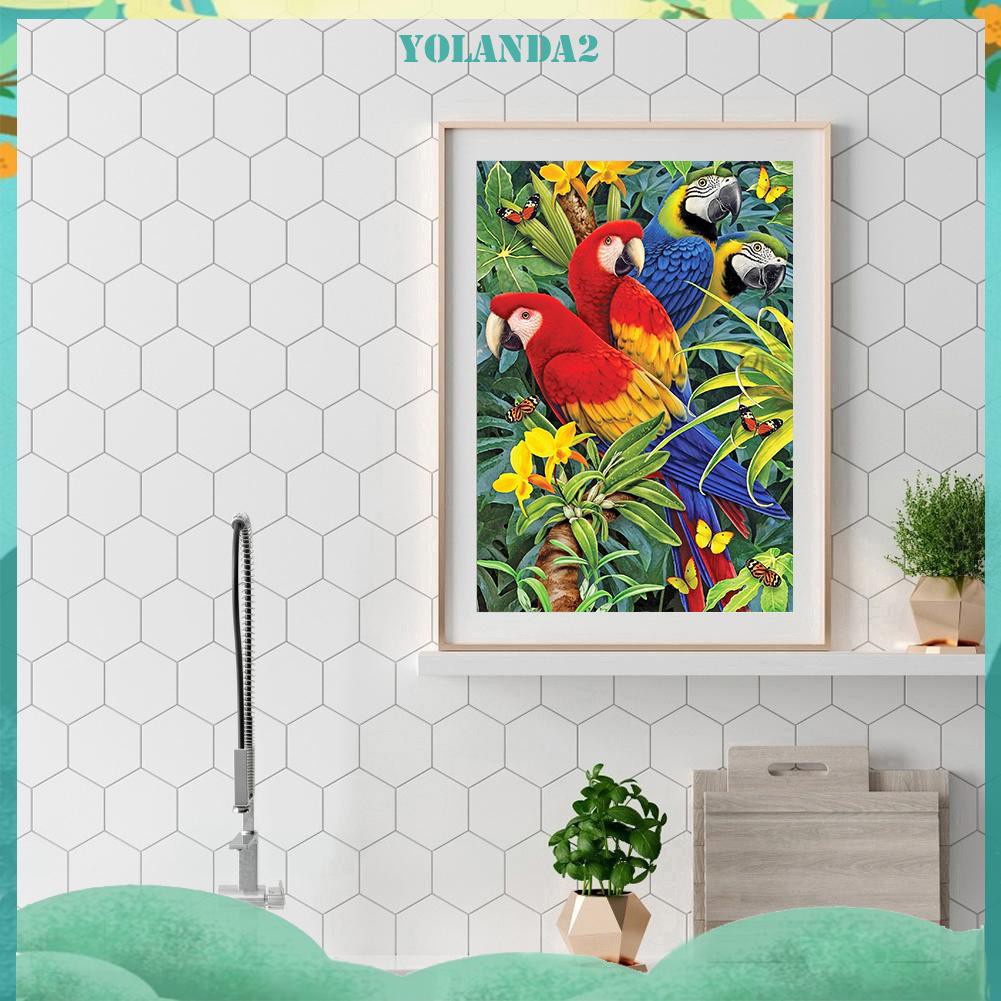 Bộ Tranh Thêu Chữ Thập Diy 11ct Hình Chim Vẹt