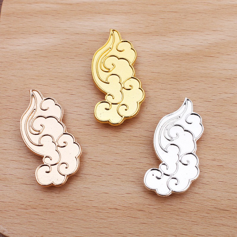 Phiến đúc họa tiết mây 18*37mm sơn màu men điểm thúy nguyên liệu làm trâm làm trang sức cổ trang cosplay cổ phục màu KC
