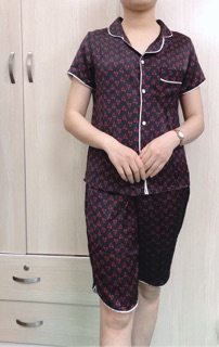 Bộ lụa ÁO CỘC QUẦN LỬNG hoạ tiết