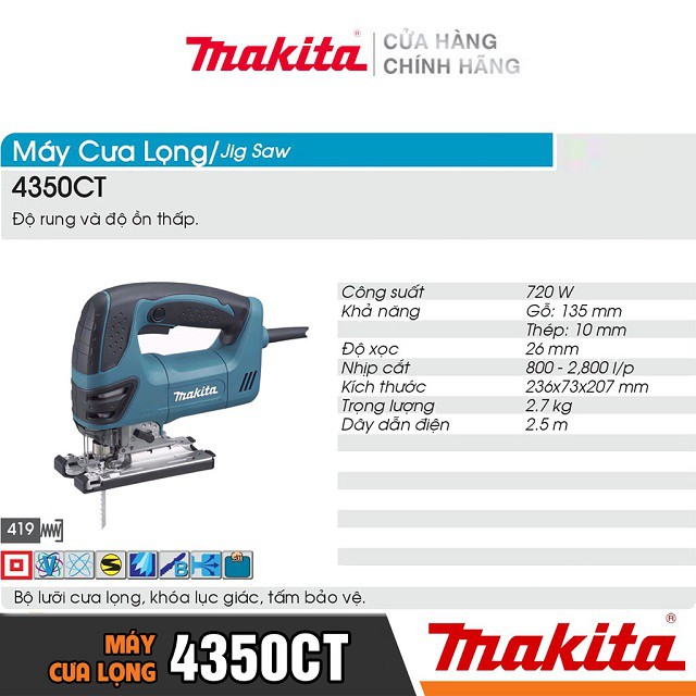 [Chính Hãng] Máy Cưa Lọng Makita 4350CT (720W) Bảo Hành Tại Các TTBH Toàn Quốc