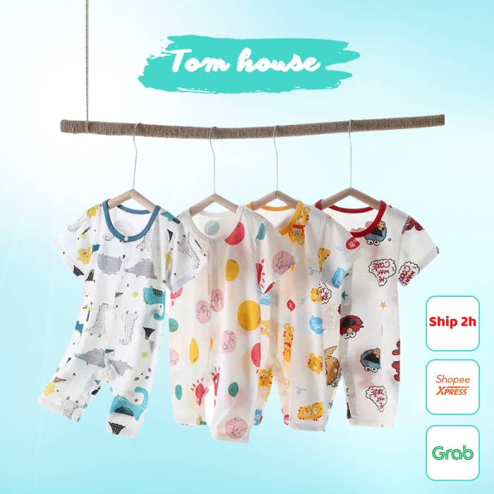 Bộ Đồ Liền Thân Body Đùi Cúc Giữa Vải Thông Hơi Mùa Hè Thoáng Mát Cho Trẻ Sơ sinh 34BDDU