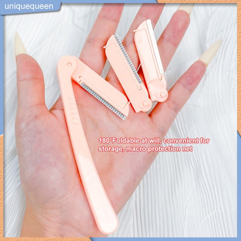 READY STOCK Folding eyebrow trimming  female beginner safety type free replacement professional eyebrow trimming  set uniq