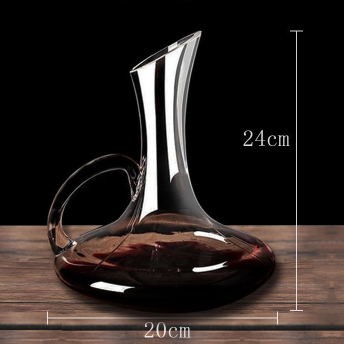 Bình Rót Rượu Vang, Bình Thở Đựng Rượu Vang, Decanter Thủy Tinh GDS Có Tay Cầm 1500ml Quà Tặng Cao Cấp