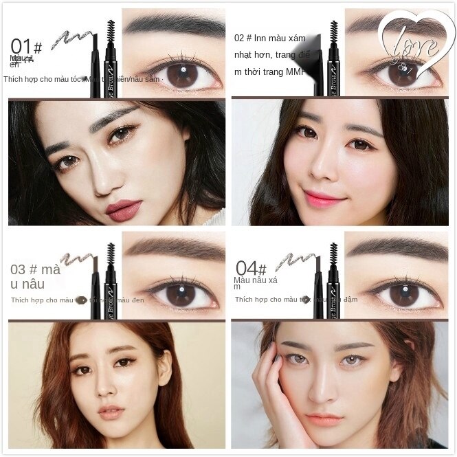 [Hàng mới về] Bút Chì Kẻ Lông Mày Tự Nhiên Lâu Trôi Không Thấm Nước Và Mồ Hôi Tiện Dụng