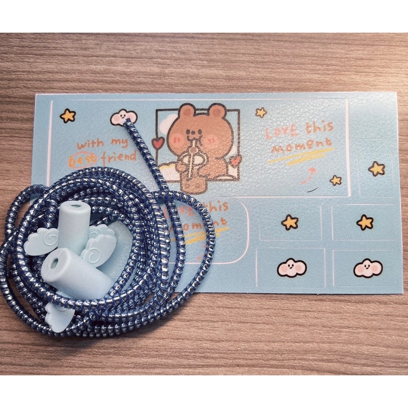 Combo dán sạc , dây quấn và bảo vệ cáp 18/20w