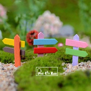 [Giá Siêu Rẻ] Bảng Chỉ Đường Nhỏ Nhiều Màu, phụ kiện trang trí cây xanh